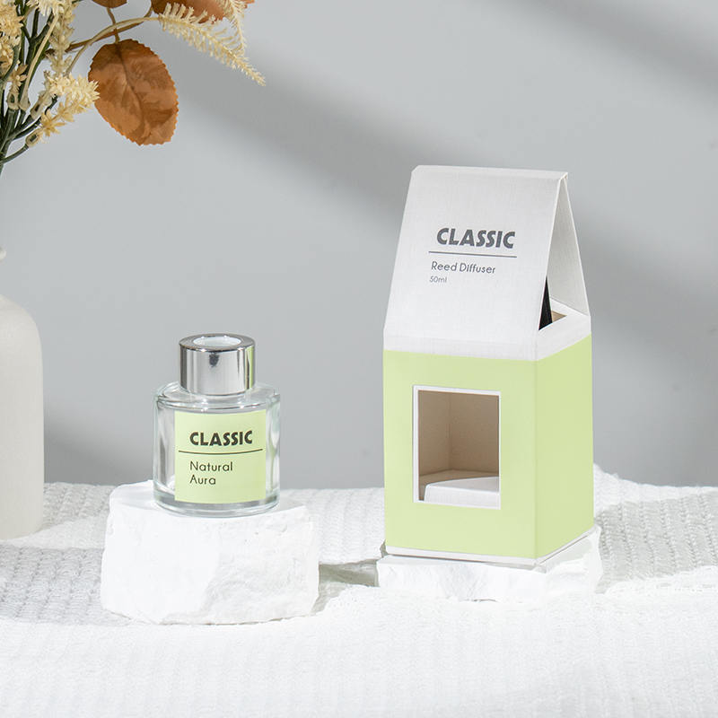 Diffusore a bastoncino classico in bottiglia di vetro tondo da 50 ml