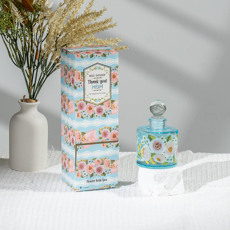 Elegante diffusore a bastoncini rotondo in vetro per la festa della mamma