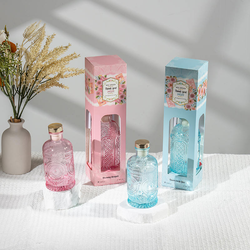 Diffusore a bastoncini in bottiglia di vetro per la festa della mamma, produttore di fragranze per la casa