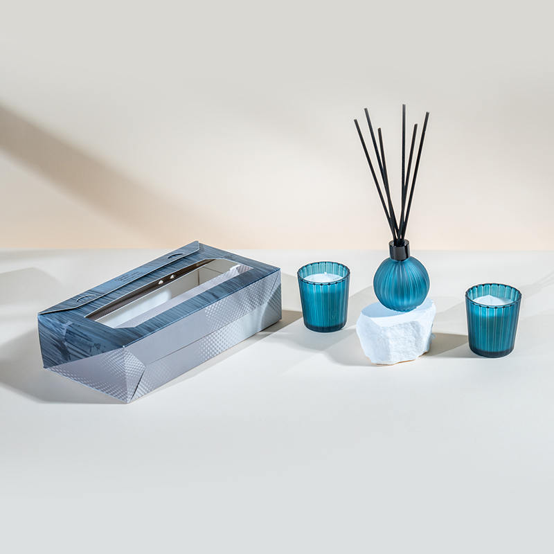 Candele profumate in bicchierini a strisce verticali X2 Flacone diffusore a bastoncino volatile con bulbo piccolo a strisce verticali