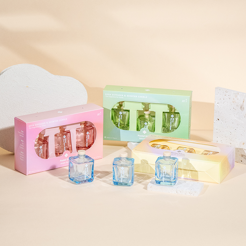 Set di diffusori a lamella per bottiglia quadrata da 3 pezzi: set di aromi da 3 pezzi