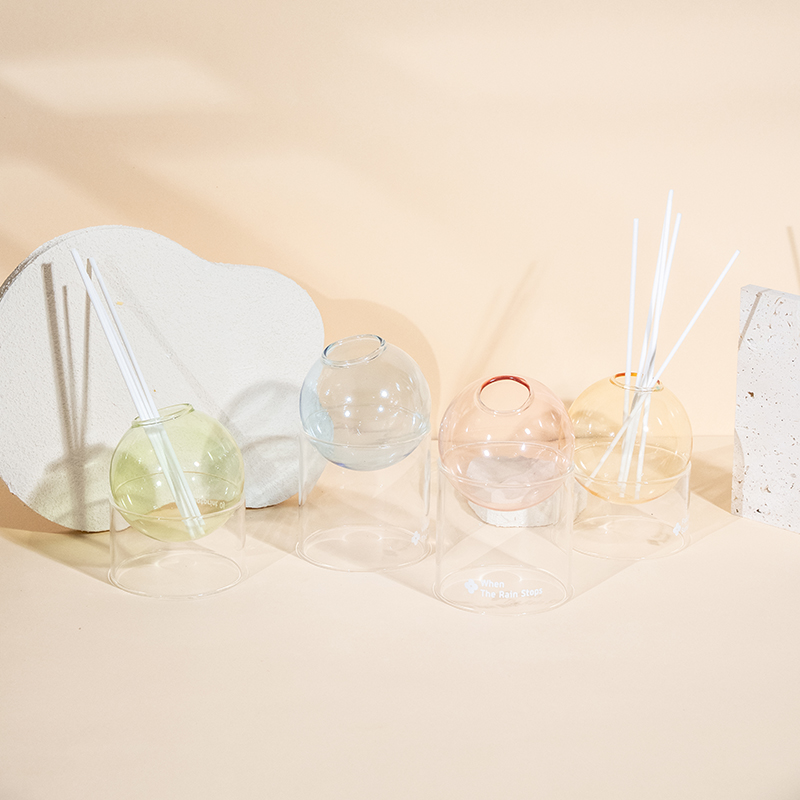 Base in vetro trasparente, diffusore per aromaterapia con diffusore a lamella in vetro