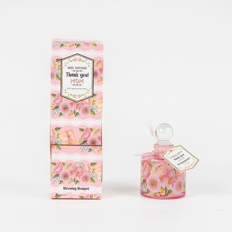 Elegante diffusore a bastoncini rotondo in vetro per la festa della mamma