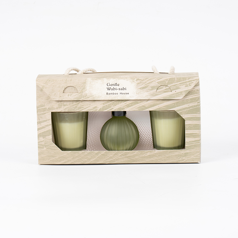 Candele profumate in bicchierini a strisce verticali X2 Flacone diffusore a bastoncino volatile con bulbo piccolo a strisce verticali