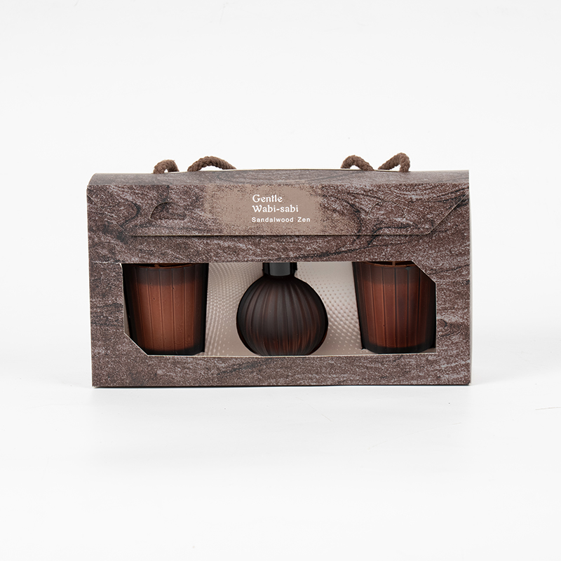 Candele profumate in bicchierini a strisce verticali X2 Flacone diffusore a bastoncino volatile con bulbo piccolo a strisce verticali