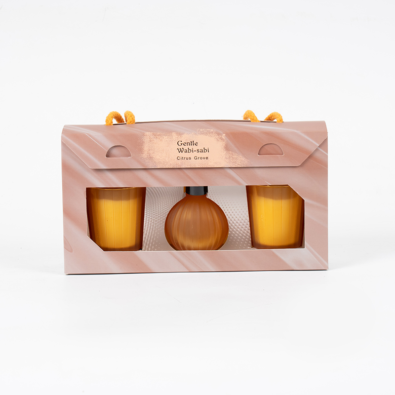 Candele profumate in bicchierini a strisce verticali X2 Flacone diffusore a bastoncino volatile con bulbo piccolo a strisce verticali