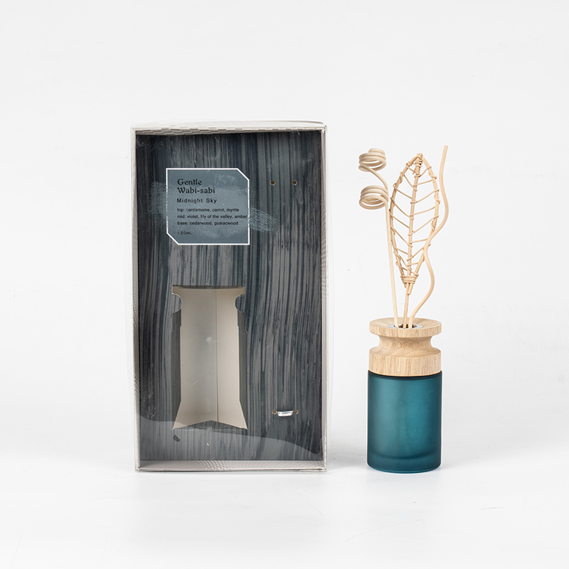 Diffusore a bastoncini di vetro di alta qualità con boccetta cilindrica alta e venditore di diffusori di aromi con bastoncini di legno