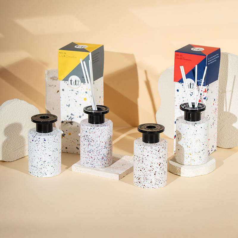 Fabbrica di fragranze per la casa con diffusore a bastoncino classico rotondo in vetro alto