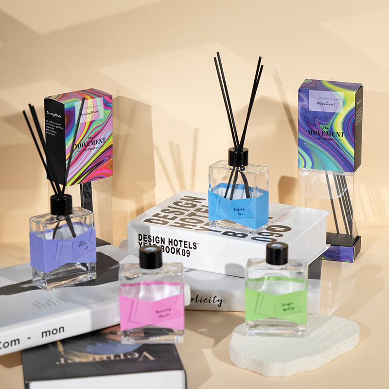 Diffusore a lamella quadrato trasparente in bottiglia trasparente volatile