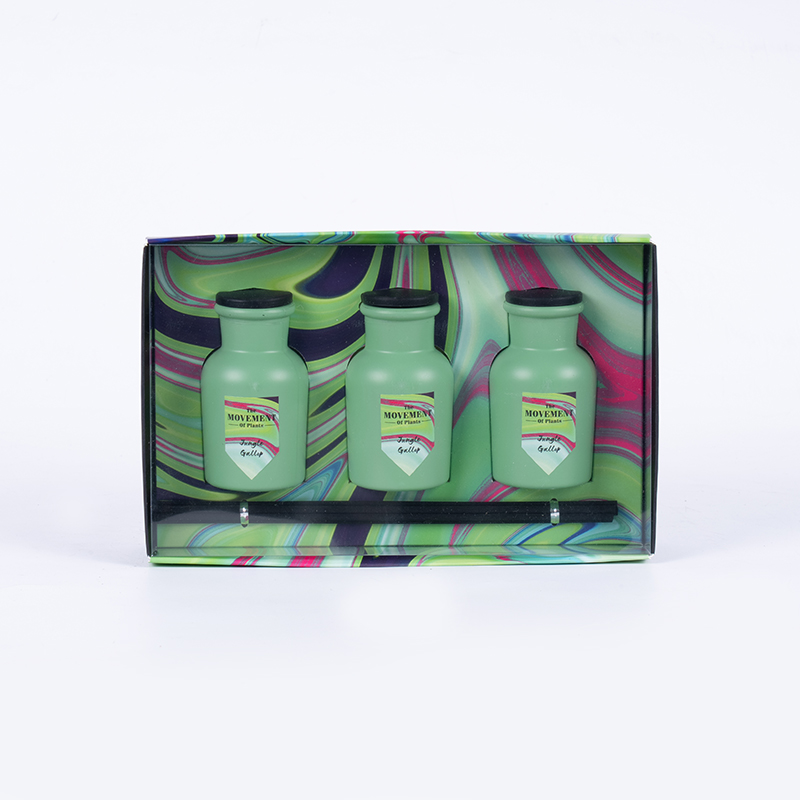 Diffusore a bastoncini profumato a bottiglia rotonda piccola Produttore di set di aromi per la casa da 3 pezzi