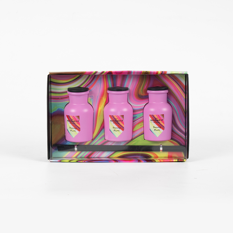 Diffusore a bastoncini profumato a bottiglia rotonda piccola Produttore di set di aromi per la casa da 3 pezzi