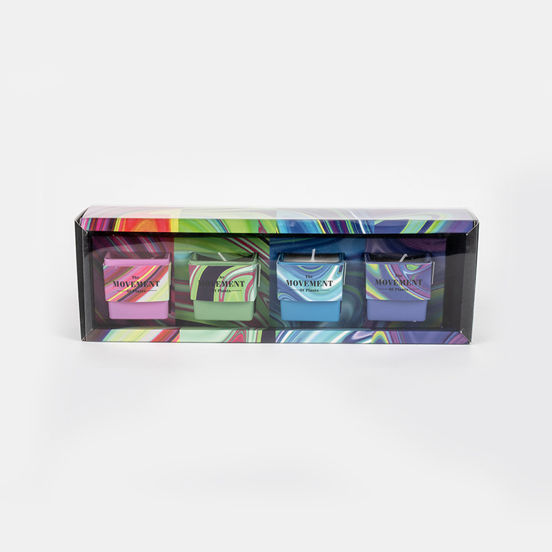 Fornitore di vasetti di vetro con candele di soia e candele profumate a tazza quadrata classica